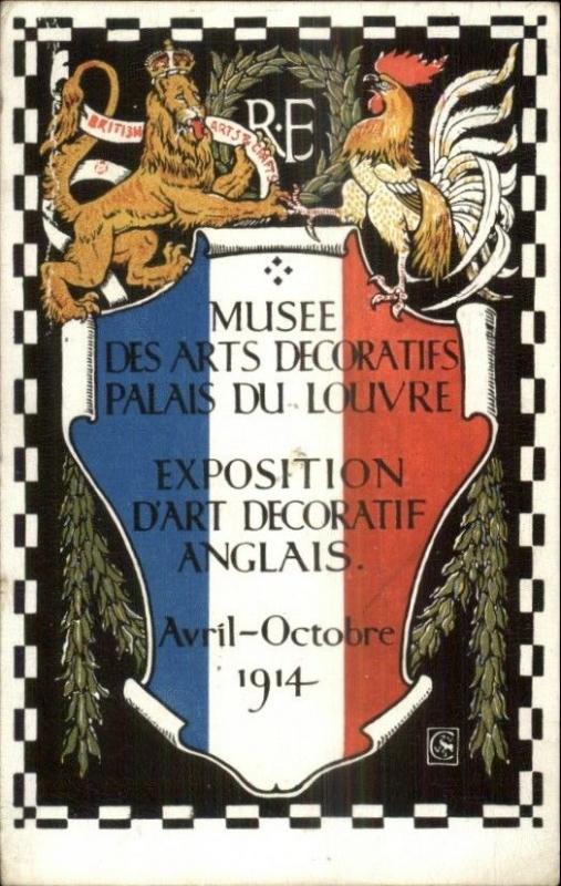 1914 British Arts Crafts Exposition D'Art Decoratif Anglais Poster Art Deco myn