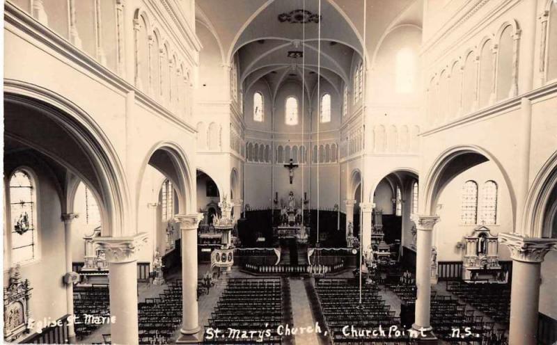 Church Point Nova Scotia Canada St Marys Church Real Photo Antique Postcard J544