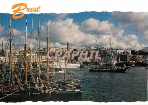 Modern Postcard Brest harbor Fishing Boat