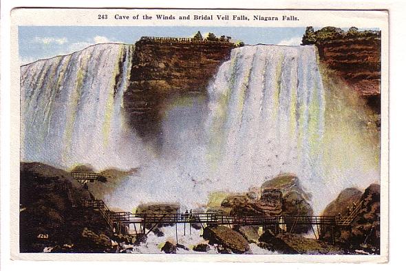 Cave of the Winds and Bridal Falls, Foot Bridge, Niagara Falls, New York, 
