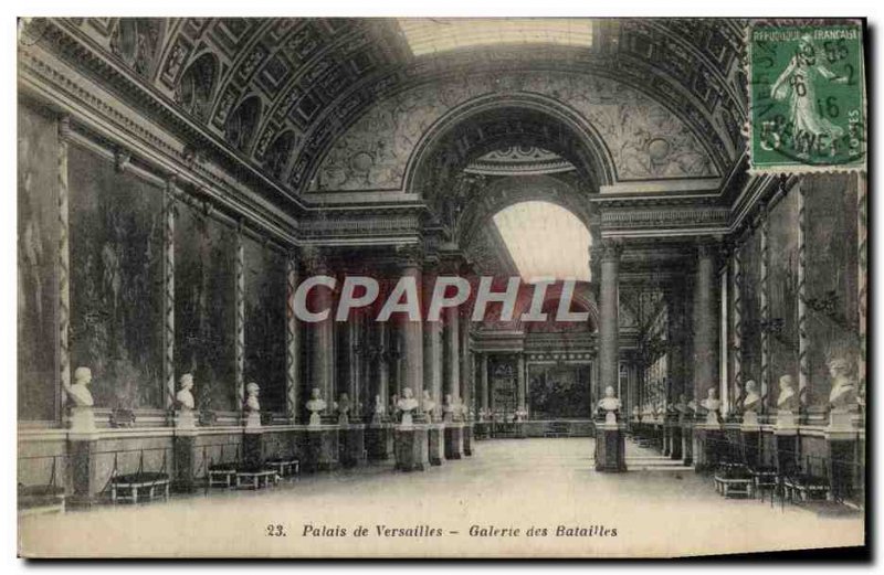 Old Postcard Versailles Palace Gallery of Battles