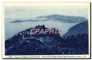 Old Postcard Eze Village View and Cap Ferrat