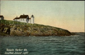 TENANTS HARBOR ME Southern Island Light LIGHTHOUSE c1910 Postcard