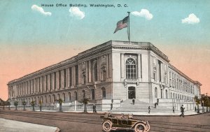 Vintage Postcard 1917 White House Marble Office Building Landmark Washington DC