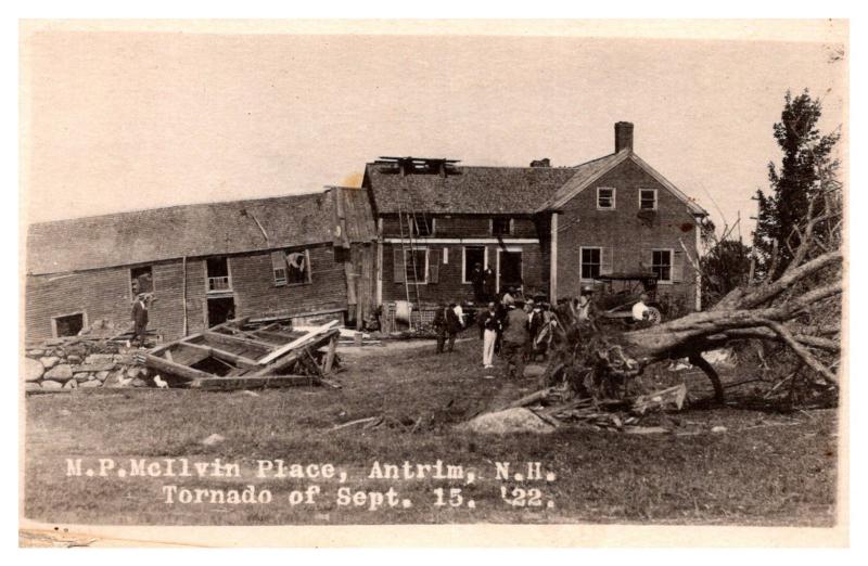 New Hampshire  Antrim , M.P. McIlvin Homestead after Tornado 1922 