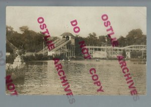 Kansas City MISSOURI RPPC 1910 ELECTRIC PARK Amusement Park ROLLER COASTER Slide