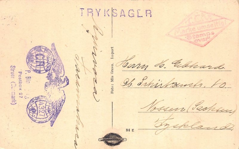 Denmark 1927 Tornio Church Tornion kirkko vintage postcard