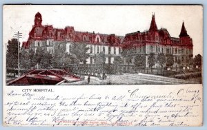 1900 CITY HOSPITAL CINCINNATI OHIO to CHILLICOTHE ANTIQUE POSTCARD