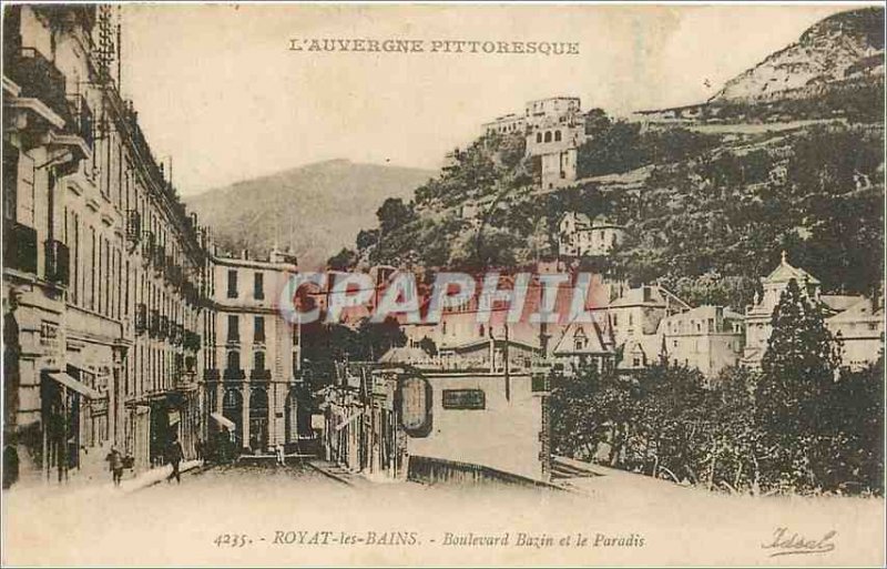 Old Postcard Royat les Bains Boulevard Bazin and Paradise