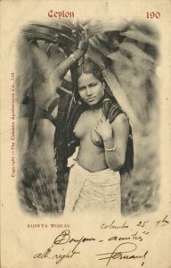 ceylon, Beautiful Native Topless Nude Rodiya Woman (1900s) Postcard