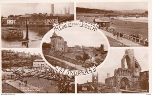 RP: ST. ANDREWS, Fife, Scotland, UK, 1920-40s ; 5 view Postcard