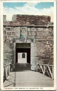 Entrance, Fort Marion St. Augustine FL Vintage Postcard H37