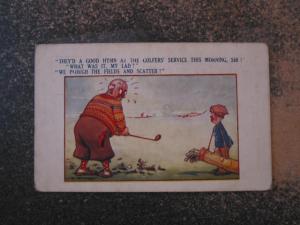 COMIC  GOLF HUMOR ARTIST SIGNED c1910 Postcard
