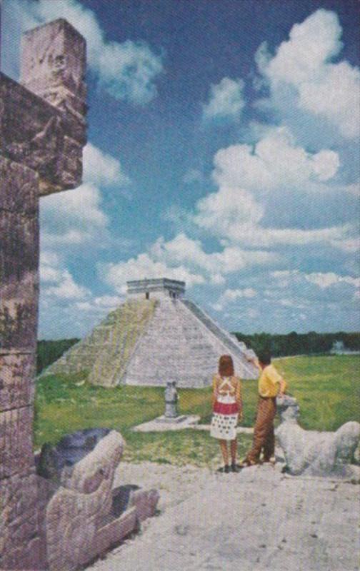 Mexico Mayan Pyramids Of Chichen Itza From Pan American World Airways