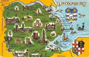 BR77610 lincolnshire map cartes geographiques  uk 14x9cm