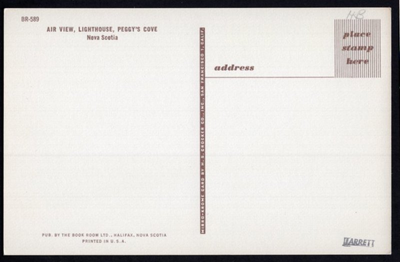 Nova Scotia PEGGY'S COVE Air View Lighthouse Chrome