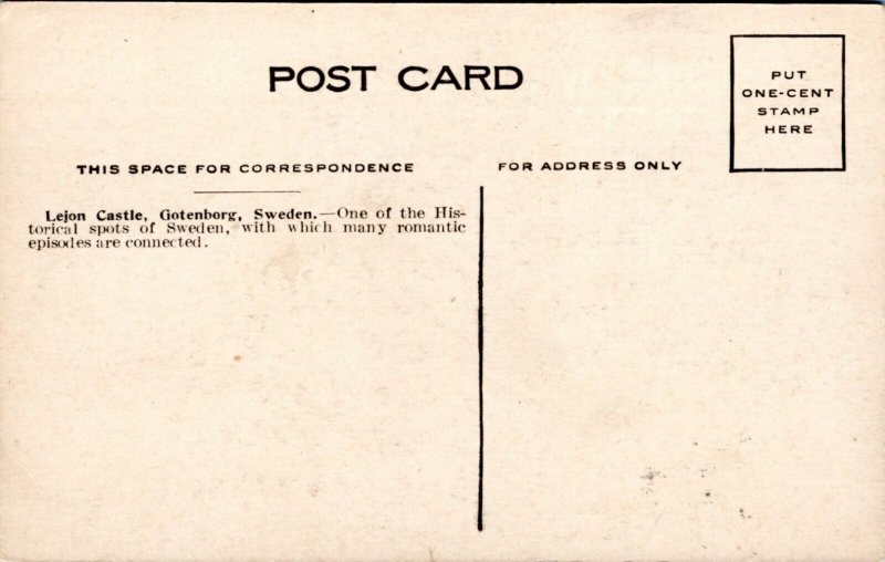 Postcard Sweden Gotenborg - Lejon Castle