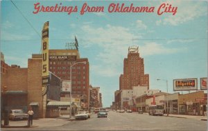 Postcard Greetings from Oklahoma City OK Vintage Cars