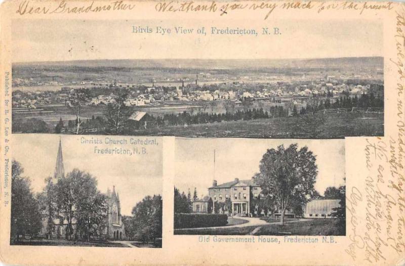 Fredericton New Brunswick Canada Church Government House Postcard J79470