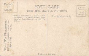 WWI Canadian Soldier Awarded Medal on Battlefield 1915 Censor Official War Photo