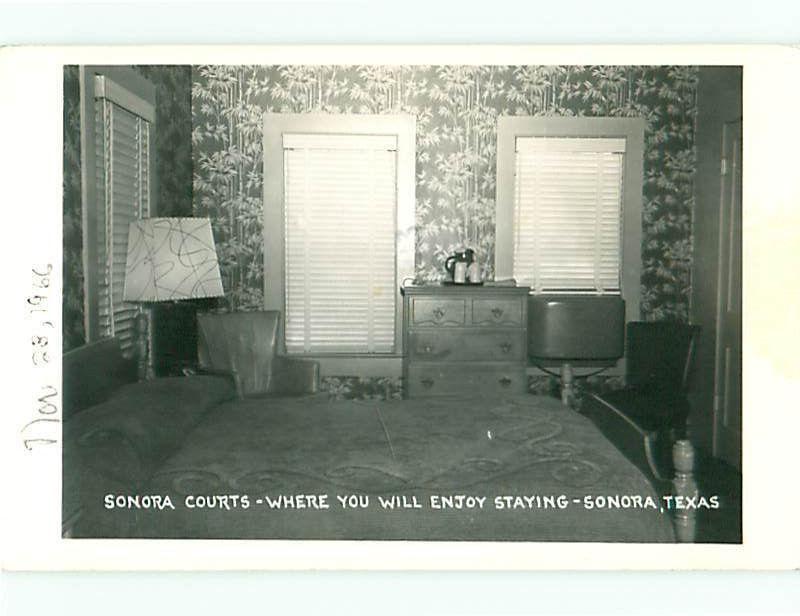 RPPC Sonora Texas Sonora Courts Hotel Motel Nov 1966 Sacremento Postcard # 7649