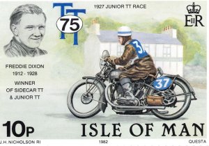 Freddie Dixon Sidecar TT Motorbike Wiiner Races Isle Of Man Postcard