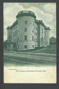 Ca 1903 PPC* Womens Club Bldg Worcester Ma Mint UDB