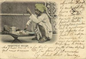 british india, Native Sweetmeat Seller (1904) Clifton & Co. (?) Postcard