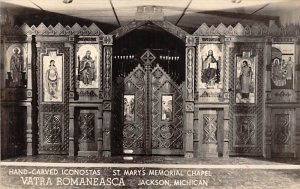 Saint Mary Memorial Chapel Hand Carved Iconostas, real photo Jackson MI 