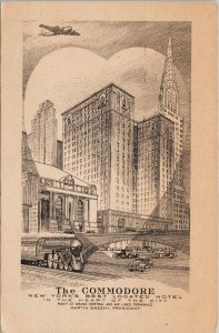 The Commodore Hotel New York NY 1947 Dr Guttman Steelograph Postcard G69