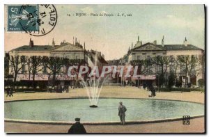 Postcard Dijon Old Square People