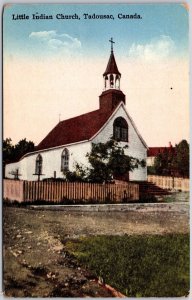 Little Indian Church Tadousac Canada Grounds Parish Building Postcard