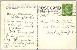 1936 Baker Laboratory Of Chemistry Ithaca New York NY Posted Postcard