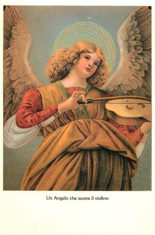 Angel Playing the Violin in Heaven Modern Postcard