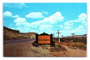 Greetings From New Mexico Welcome To New Mexico Sign Postcard