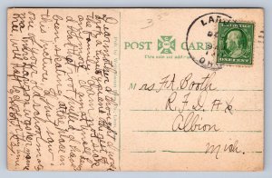 J94/ La Rue Ohio Postcard c1910 Bridge over Scioto River Shore 150