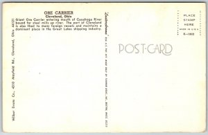 Cleveland Ohio 1950s Postcard Ore Carrier