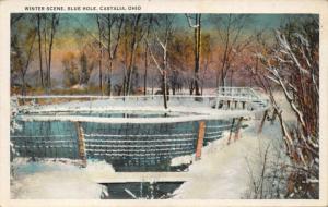 CASTALIA OHIO~BLUE HOLE WINTER & SUMMER VIEW-LOT OF 2 POSTCARDS