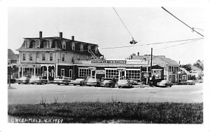 Graenfield NH General Store Restaurant Old Cars, Real Photo Postcard