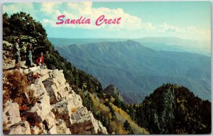 Albuquerque New Mexico NM, View of Sandia Crest, Mountains, Vintage Postcard