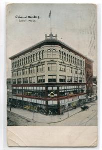 Colonial Building Lowell Massachusetts 1909 postcard