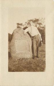 C1910 St Louis Missouri Agriculture Boulder Monument Marker RPPC real photo 3854