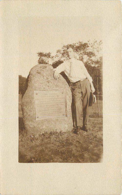 C1910 St Louis Missouri Agriculture Boulder Monument Marker RPPC real photo 3854