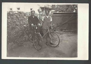 Ca 1910 RPPC* BICYCLES HAS OLD BIKE LIGHTS ON FRONT REAL PHOTO?