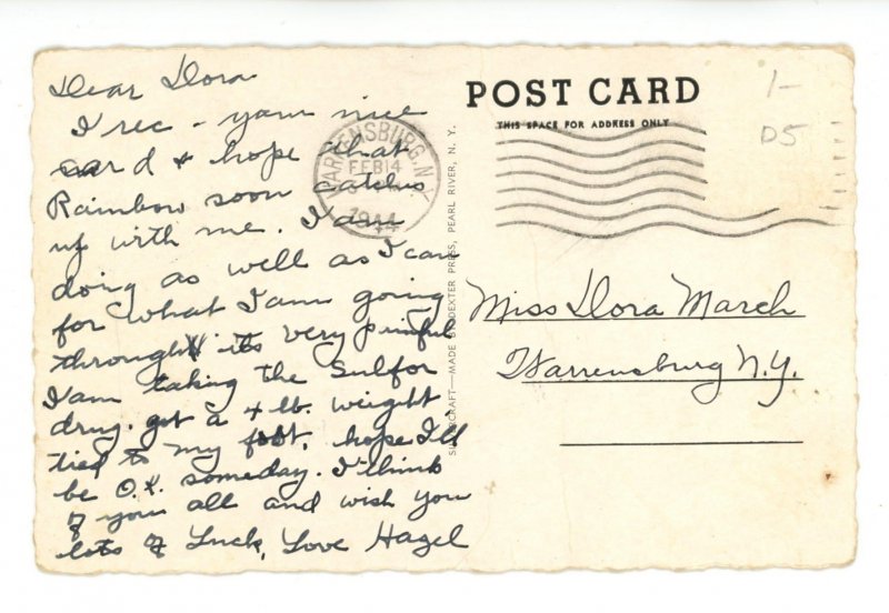 NY - Ticonderoga. Moses Circle, Liberty Monument  (creases)