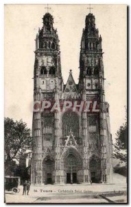 Tours Old Postcard Cathedrale Saint Gatien