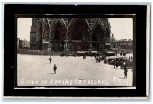 Reims Marne France Postcard A View of Rheims Cathedral c1910 RPPC Photo