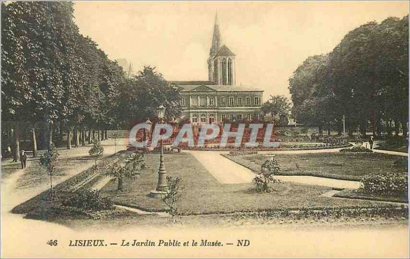 Old Postcard 46 Lisieux the public garden and the museum