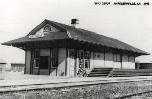 Napoleonville Louisiana T8NO Depot Train Station Real Photo Postcard AA22162