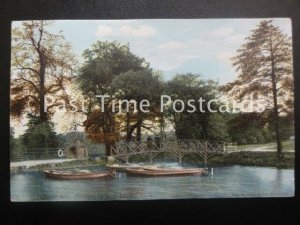 c1903 - Upper Lake, Roundhay Park, Leeds - showing rowing boats moored